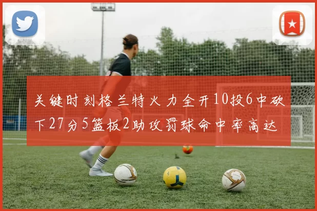 关键时刻格兰特火力全开10投6中砍下27分5篮板2助攻罚球命中率高达857